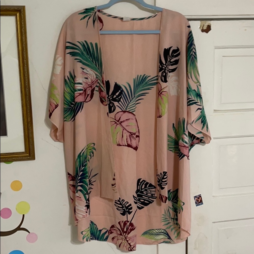 COPY - pink hawaiian style kimono/shawl
